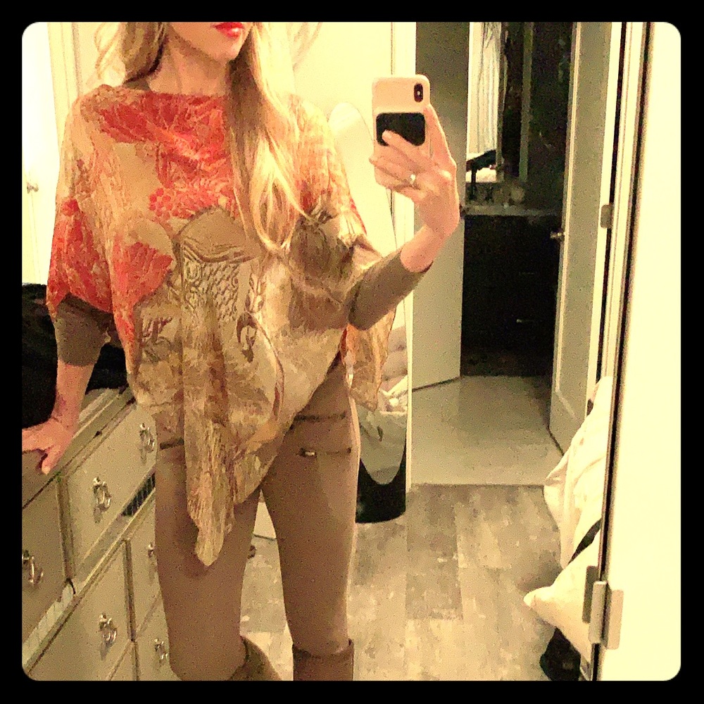 Roberto Cavalli Silk Poncho / scarf